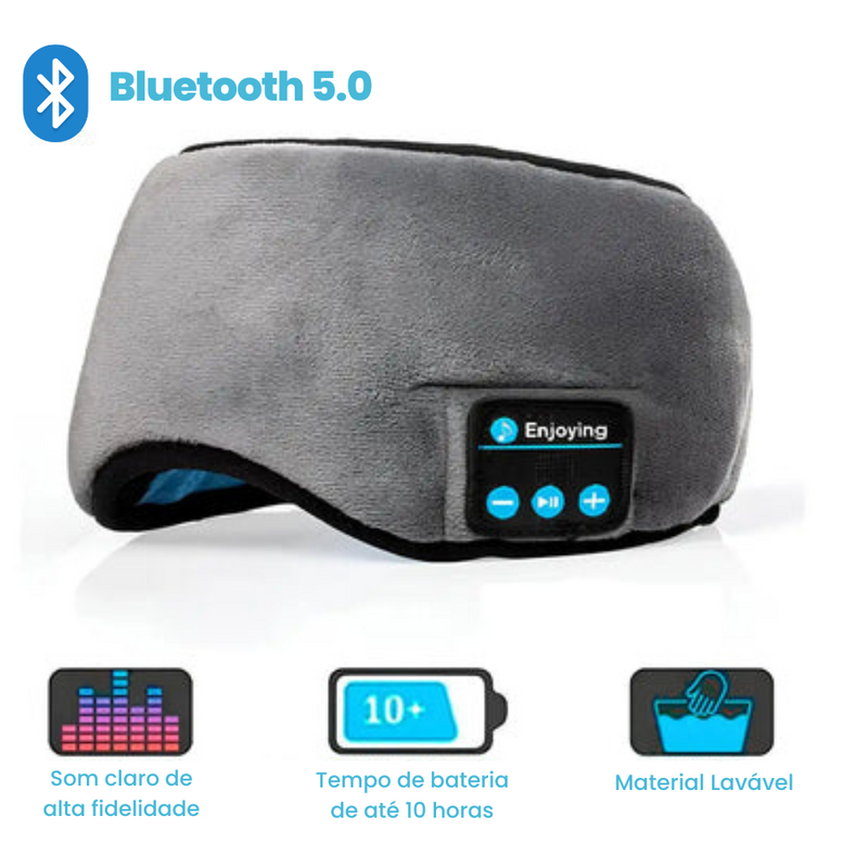 Máscara de Dormir Bluetooth 5.0 - Conforto e Sono Profundo Garantidos!